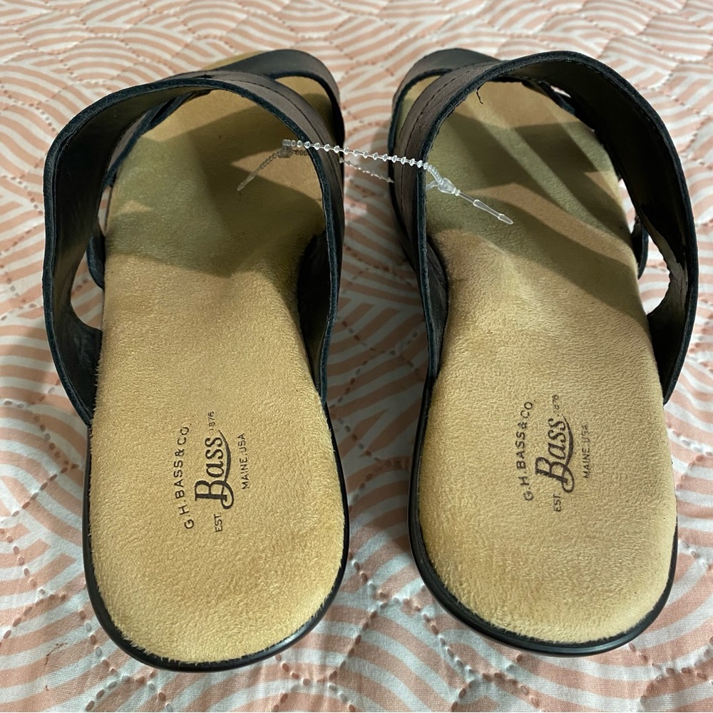 G.H. Bass & Co. Mabel Wedge Sandals BLACK SIZE 9 W - Picture 10 of 12